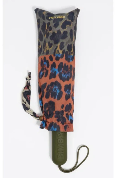 Bimba Y Lola Leopard Patchwork Umbrella In Multi