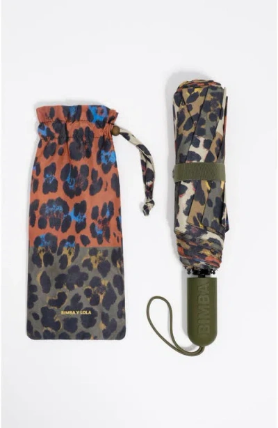 Bimba Y Lola Leopard Patchwork Umbrella In Multi