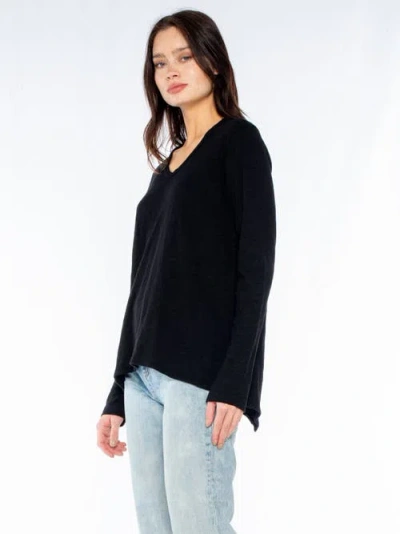 Wilt Clothing Long Sleeve Shrunken Boyfriend Top In White