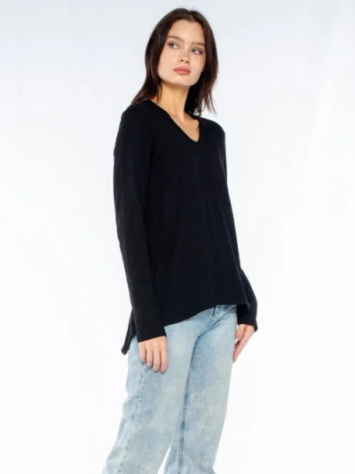 Wilt Clothing Long Sleeve Shrunken Boyfriend Top In White