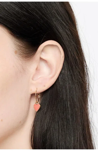 Bimba Y Lola Mini Heart Hoop Earrings In Pink