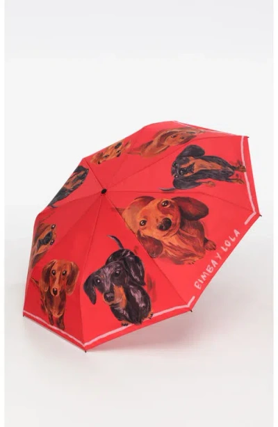 Bimba Y Lola Dachshund Umbrella In Red