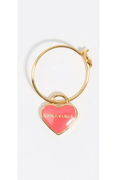 Bimba Y Lola Mini Heart Hoop Earrings In Pink