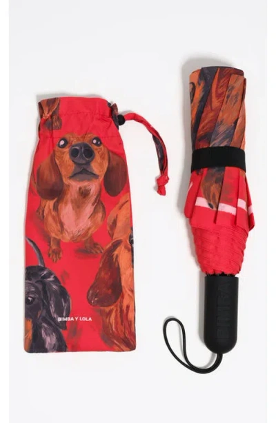 Bimba Y Lola Dachshund Umbrella In Red