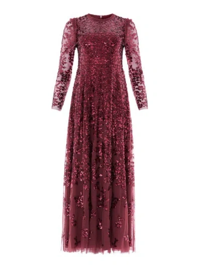 Needle & Thread Rosanna Sequin-embellishment Midi Dress In Red