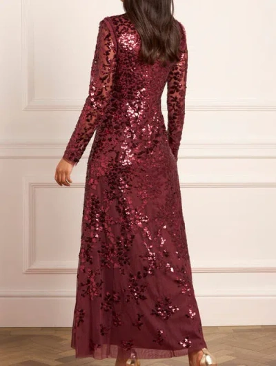 Needle & Thread Rosanna Sequin-embellishment Midi Dress In Red