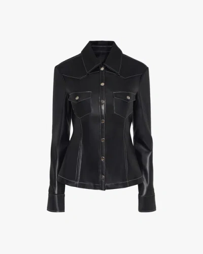 Weworewhat Western Button Up Top In Black