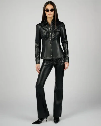 Weworewhat Western Button Up Top In Black