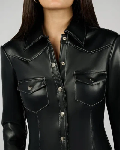 Weworewhat Western Button Up Top In Black