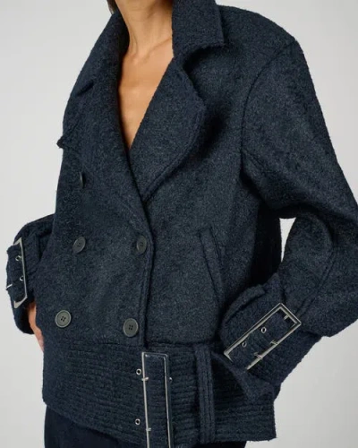 Weworewhat Moto Wool Jacket In Blue