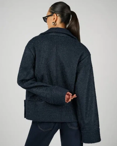Weworewhat Moto Wool Jacket In Blue