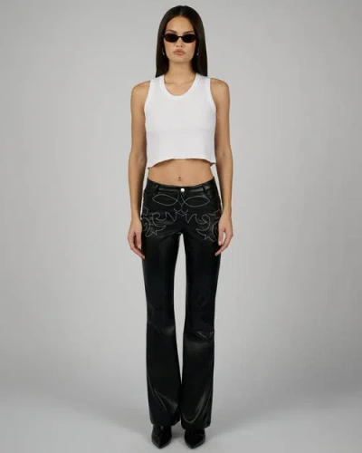 Weworewhat Low Rise Western Pant In Black