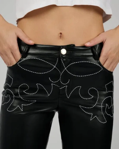 Weworewhat Low Rise Western Pant In Black