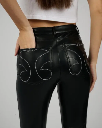 Weworewhat Low Rise Western Pant In Black