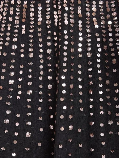 Needle & Thread Moonlight Sequin Cape Sleeve Ankle Gown In Black