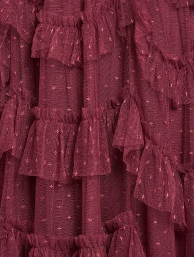 Needle & Thread Aviana Ruffled V-neck Maxi Dress In Brown