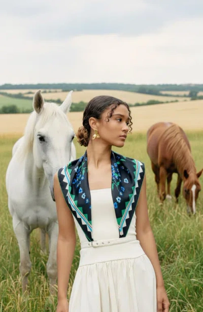 Jessie Zhao New York Garden Nocturne Double Sided Silk Scarf In Multi