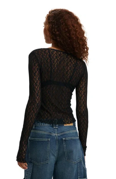 Cotton On Zali V Cross Over Long Sleeve In Black