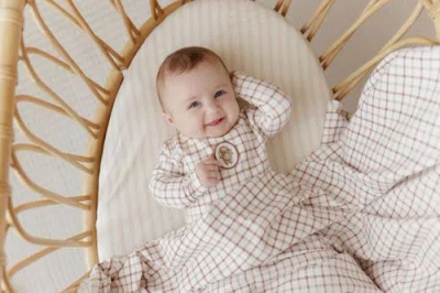 Ely's & Co. Modal French Terry Plaid Sheep Collection In Gray