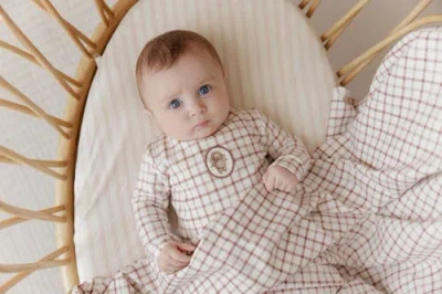 Ely's & Co. Modal French Terry Plaid Sheep Collection In Brown