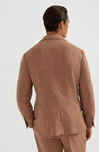 Brunello Cucinelli Herringbone-pattern Single-breasted Blazer In Animal Print