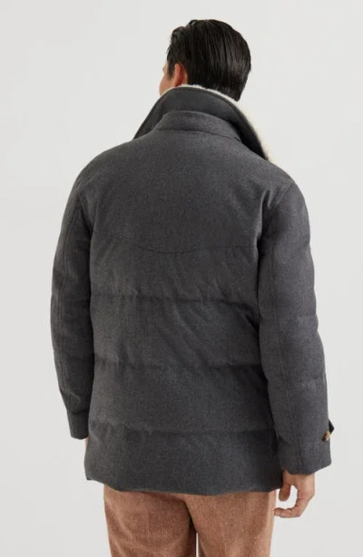 Brunello Cucinelli One-and-a-half-breasted Down Coat In Gray