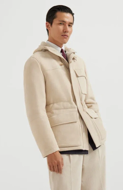 Brunello Cucinelli Shearling Parka In Brown