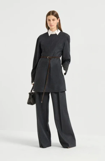 Brunello Cucinelli Flared Sartorial Trousers In Gold