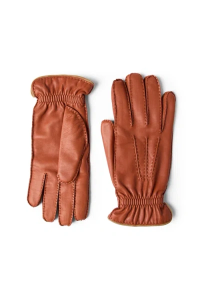 Brunello Cucinelli Nappa Leather Gloves In Brown