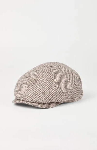 Brunello Cucinelli Wool And Alpaca Wool-blend Newsboy Cap In Brown