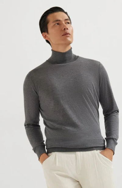 Brunello Cucinelli Lightweight Turtleneck Sweater In Gray