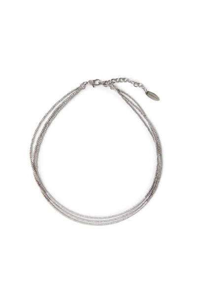 Brunello Cucinelli Silver Necklace In Metallic