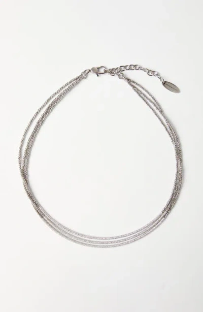 Brunello Cucinelli Silver Necklace In Metallic