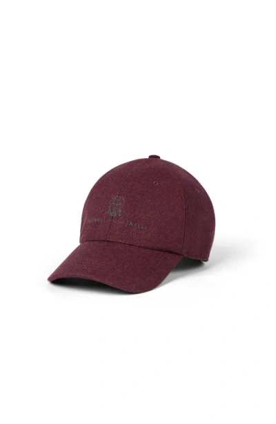 Brunello Cucinelli Baseball Cap With Embroidery In Purple