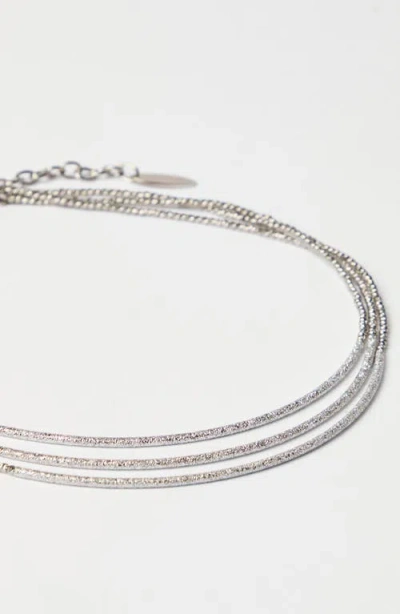 Brunello Cucinelli Silver Necklace In Metallic