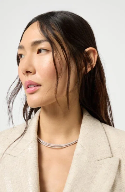 Brunello Cucinelli Silver Necklace In Metallic