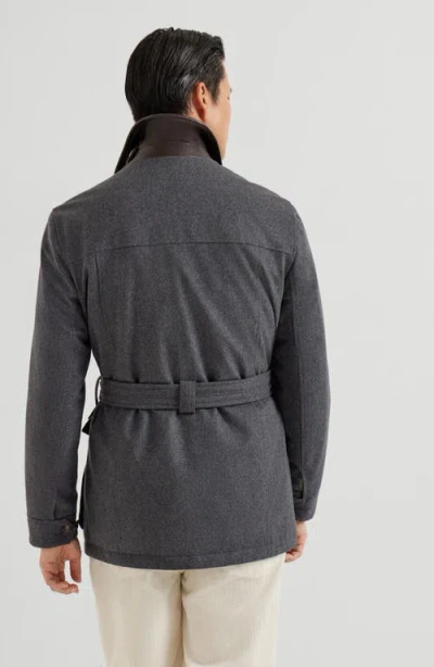 Brunello Cucinelli Safari Jacket With Padding In Gray