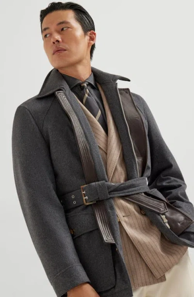 Brunello Cucinelli Safari Jacket With Padding In Gray