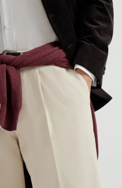 Brunello Cucinelli Garment-dyed Corduroy Trousers In Neutral