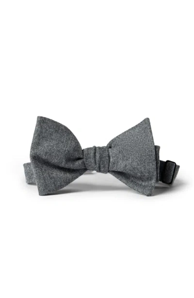 Brunello Cucinelli Flannel-texture Bow Tie In Gray
