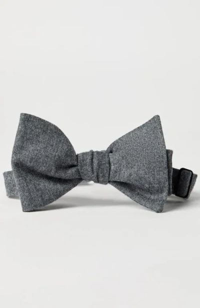 Brunello Cucinelli Flannel-texture Bow Tie In Gray