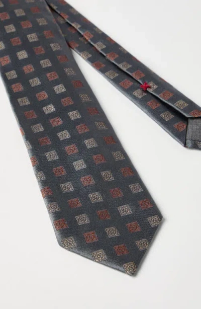 Brunello Cucinelli Necktie With Pattern In Gray