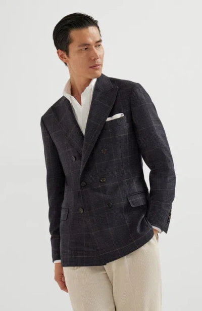Brunello Cucinelli Prince Of Wales Deconstructed Blazer In Animal Print