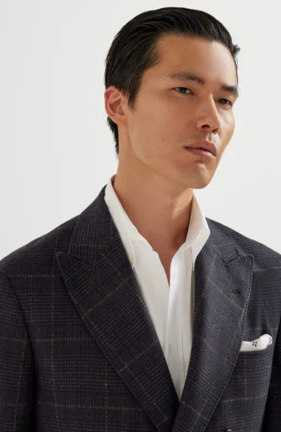 Brunello Cucinelli Prince Of Wales Deconstructed Blazer In Animal Print