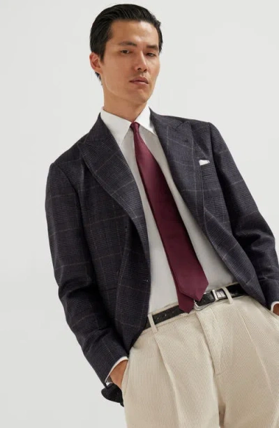 Brunello Cucinelli Prince Of Wales Deconstructed Blazer In Animal Print