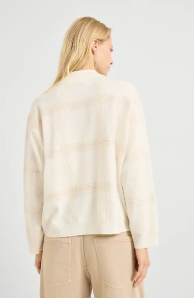 Brunello Cucinelli Sequin Sweater Sweaters And Cardigans White In Animal Print