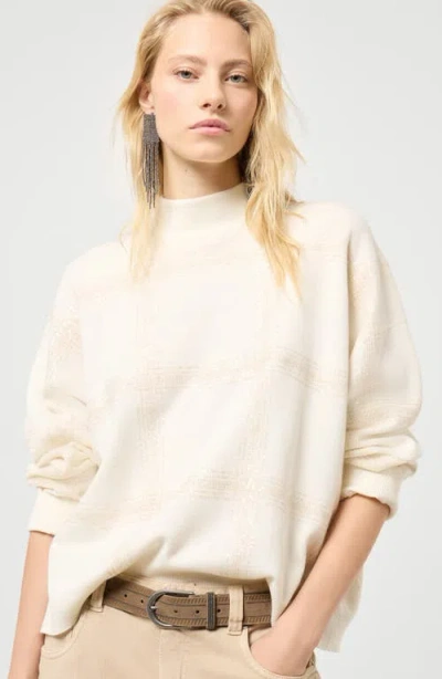 Brunello Cucinelli Sequin Sweater Sweaters And Cardigans White In Animal Print