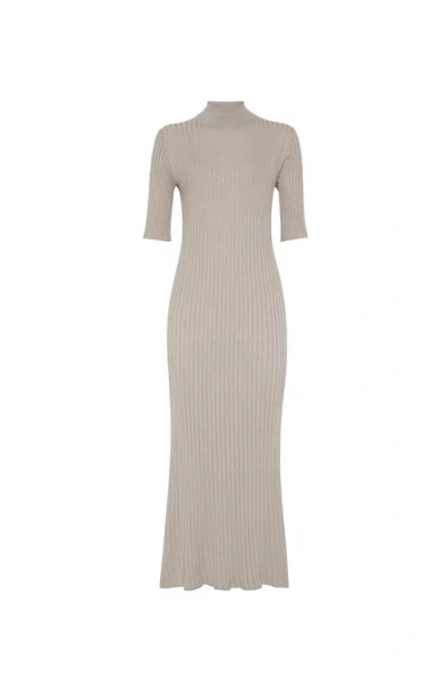 Brunello Cucinelli Cashmere-blend Rib-knit Maxi Dress In Multi