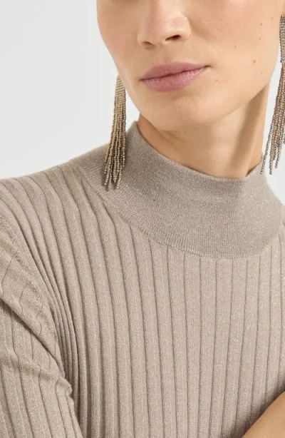 Brunello Cucinelli Cashmere-blend Rib-knit Maxi Dress In Multi