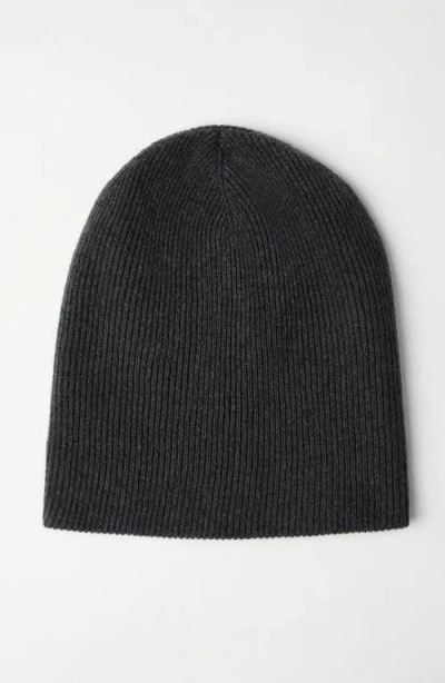 Brunello Cucinelli Cashmere Rib Beanie In Gray